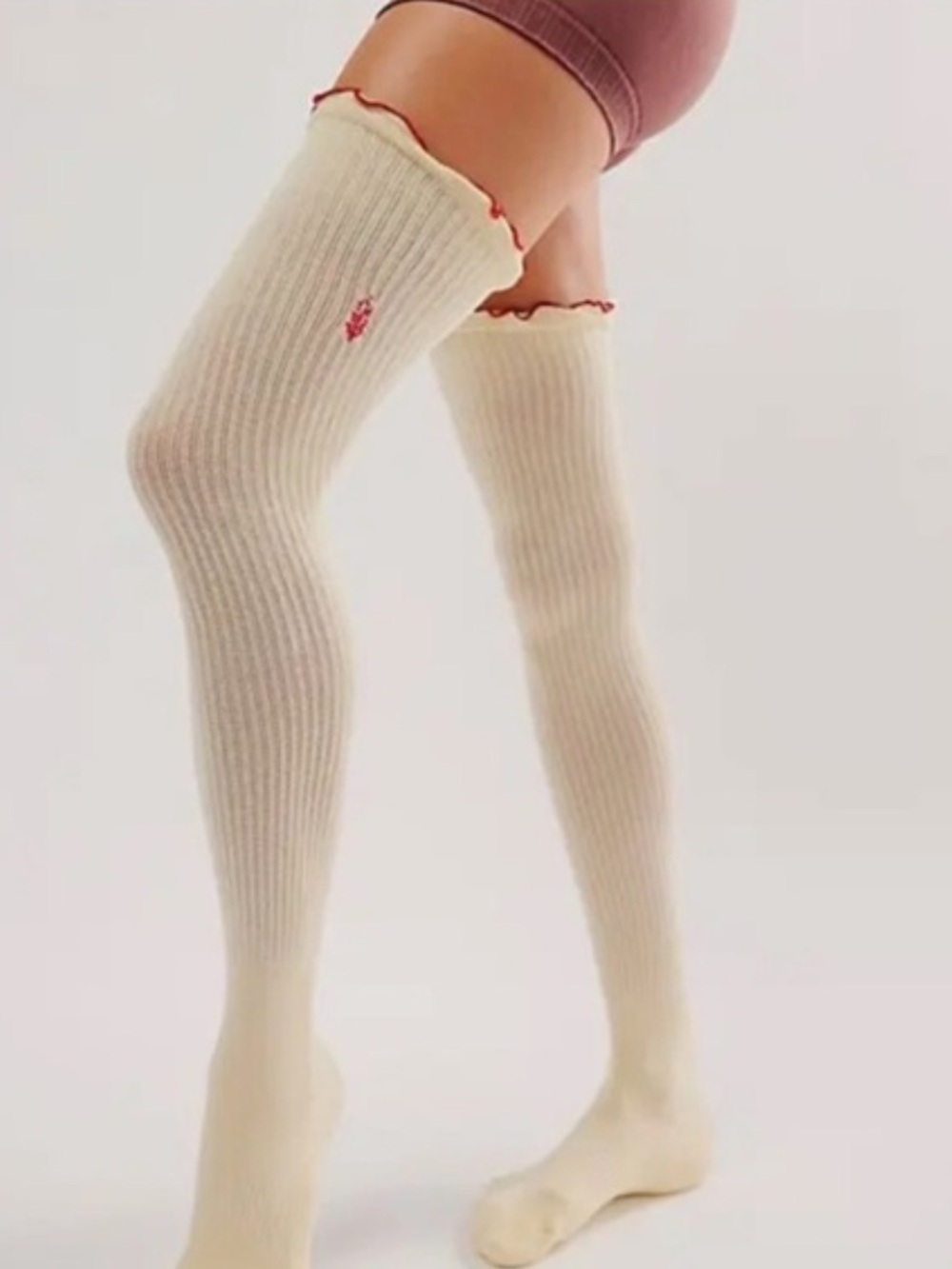 9176. Free People Knee High Ruffle Socks